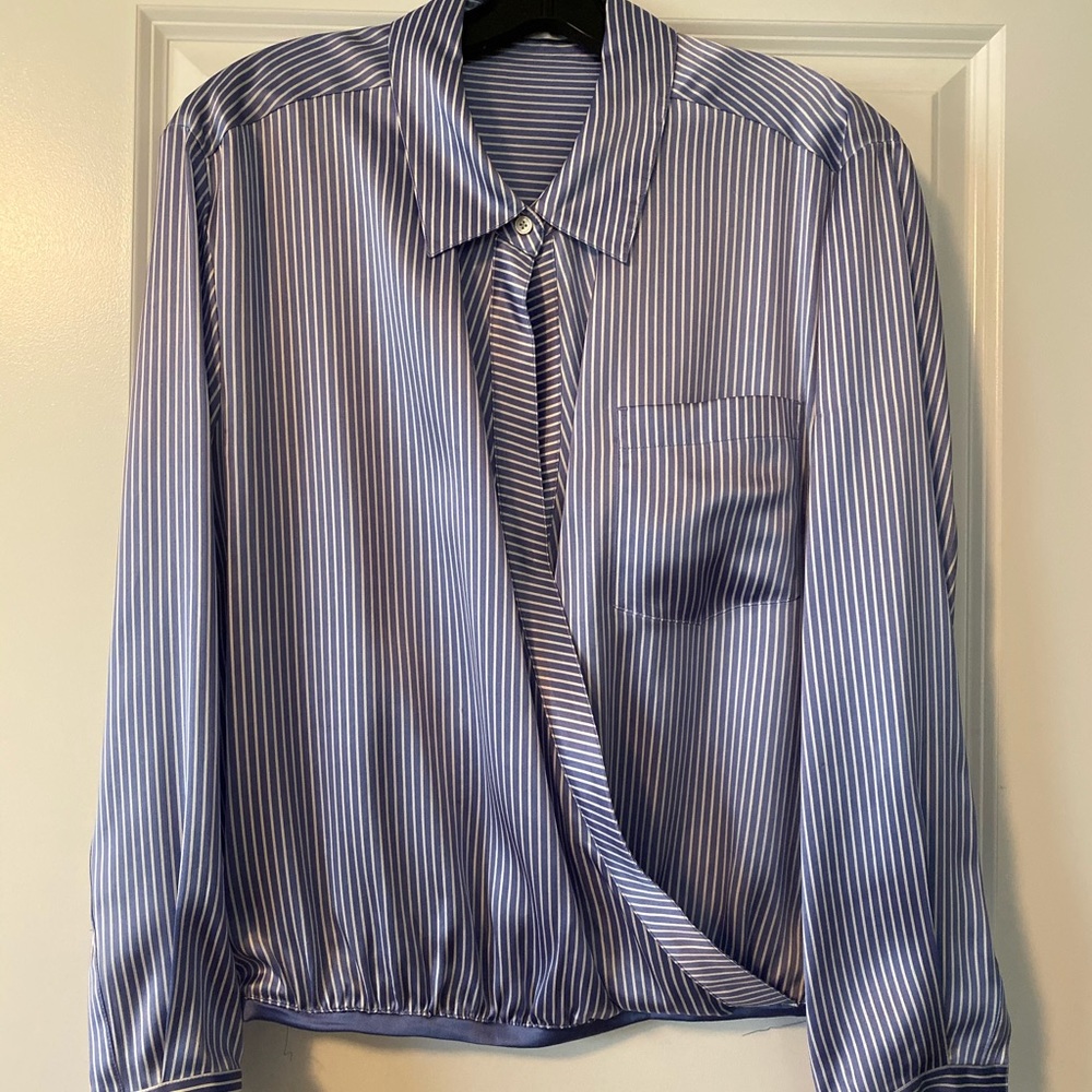 T by Alexander Wang Striped Silk Blouse